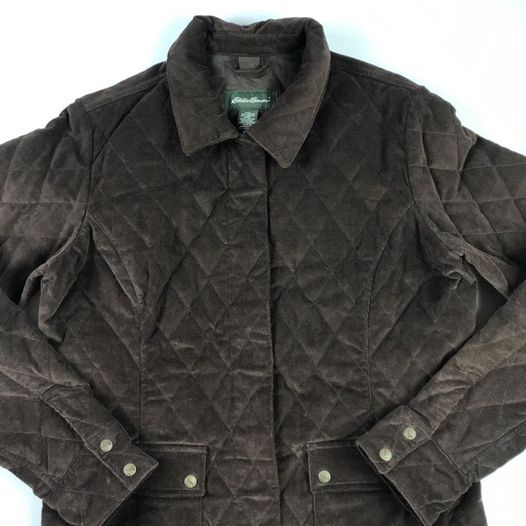 Eddie Bauer Mens Quilted Jacket Brown Tall L - Picture 3 of 4